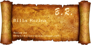 Billa Rozina névjegykártya
